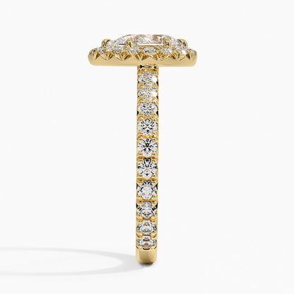 1.80 Karat  Damla Halo Tasarım Tektaş Laboratuvar Pırlanta Yüzük  18k -Ornara - Bold Diamonds