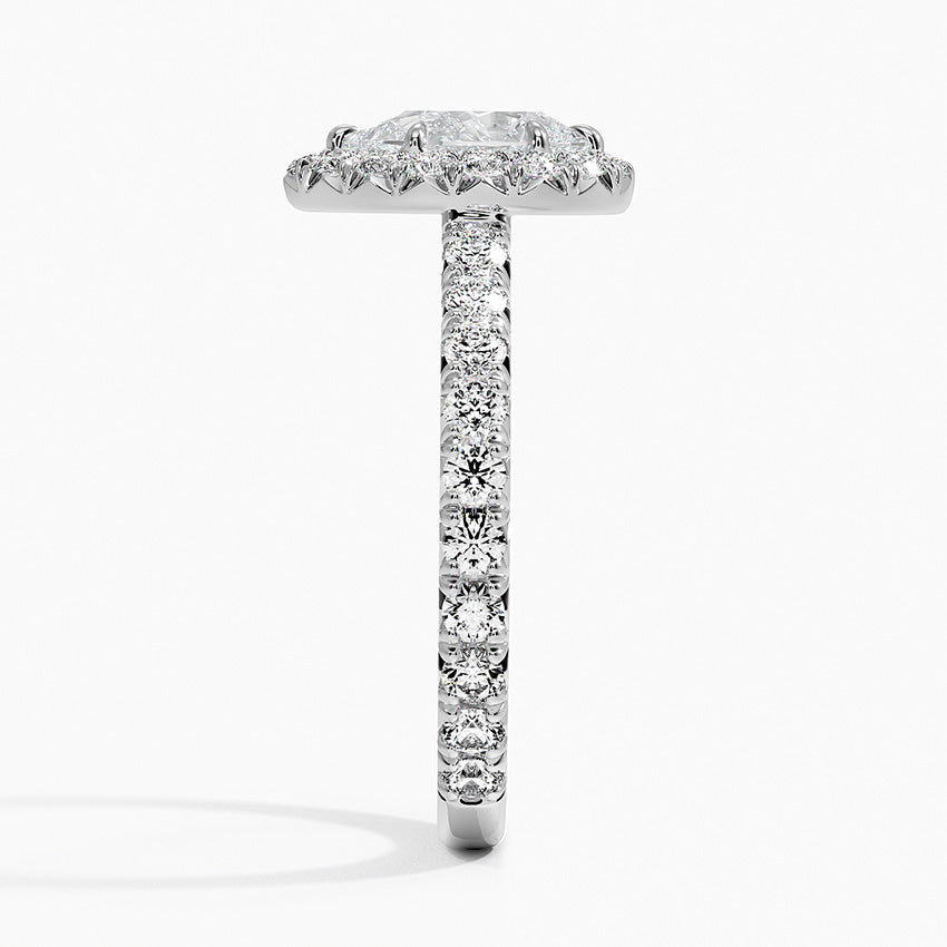 1.80 Karat  Damla Halo Tasarım Tektaş Laboratuvar Pırlanta Yüzük  18k -Ornara - Bold Diamonds