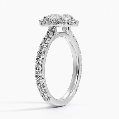 1.80 Karat  Damla Halo Tasarım Tektaş Laboratuvar Pırlanta Yüzük  18k -Ornara - Bold Diamonds