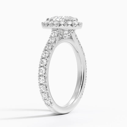 1,80 Karat Damla Halo Tasarım Tektaş Laboratuvar Pırlanta Yüzük 18K - Stellara - Bold Diamonds
