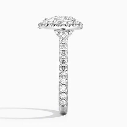 1,80 Karat Damla Halo Tasarım Tektaş Laboratuvar Pırlanta Yüzük 18K - Stellara - Bold Diamonds
