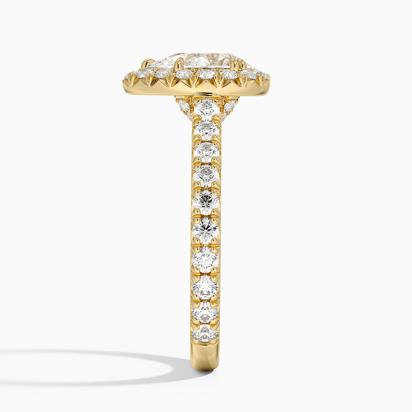 1,80 Karat Damla Halo Tasarım Tektaş Laboratuvar Pırlanta Yüzük 18K - Stellara - Bold Diamonds