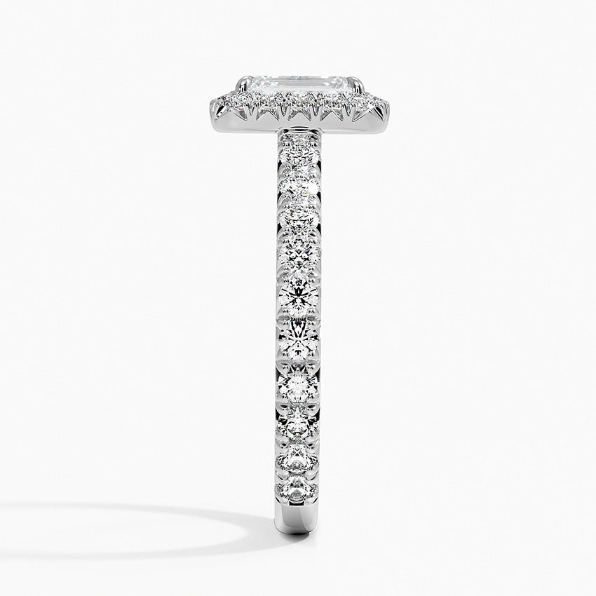 1.80 Karat  Emerald Halo Tasarım Tektaş Laboratuvar Pırlanta Yüzük 18k  -Ornara - Bold Diamonds