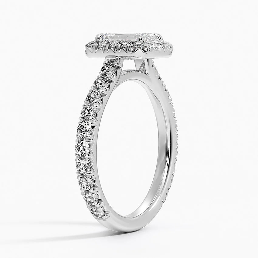 1.80 Karat  Emerald Halo Tasarım Tektaş Laboratuvar Pırlanta Yüzük 18k  -Ornara - Bold Diamonds