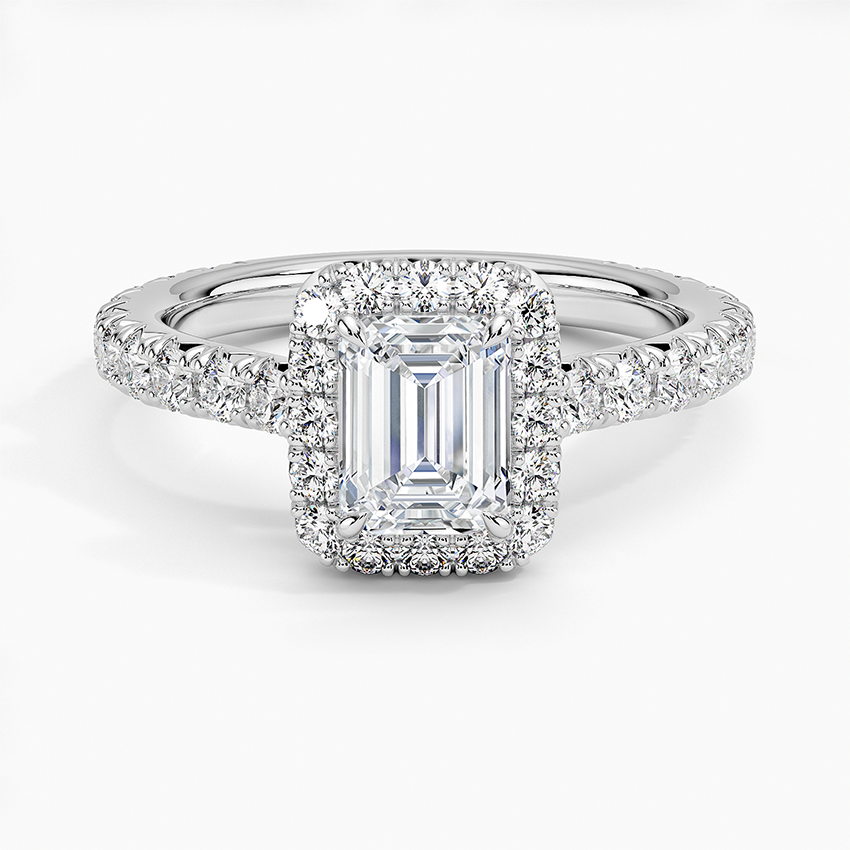 1.80 Karat  Emerald Halo Tasarım Tektaş Laboratuvar Pırlanta Yüzük 18k  -Ornara - Bold Diamonds