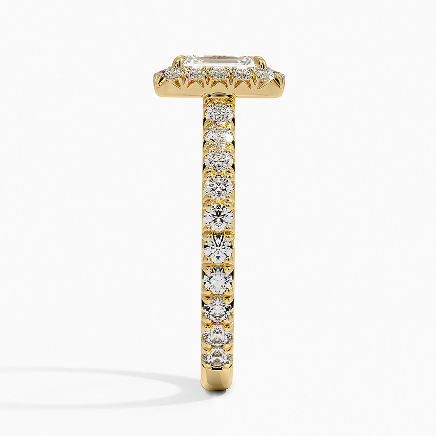1.80 Karat  Emerald Halo Tasarım Tektaş Laboratuvar Pırlanta Yüzük 18k  -Ornara - Bold Diamonds