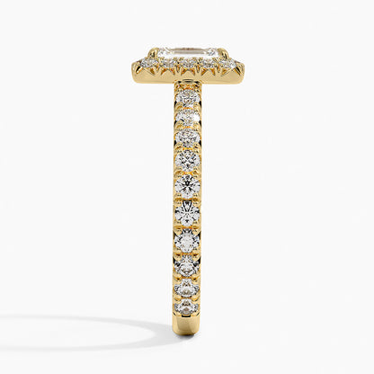 1.80 Karat  Emerald Halo Tasarım Tektaş Laboratuvar Pırlanta Yüzük 18k  -Ornara - Bold Diamonds