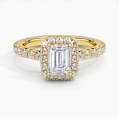 1.80 Karat  Emerald Halo Tasarım Tektaş Laboratuvar Pırlanta Yüzük 18k  -Ornara - Bold Diamonds
