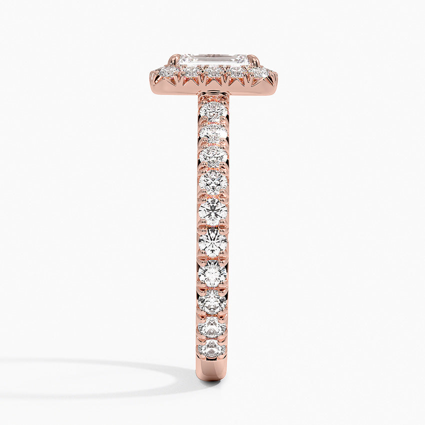 1.80 Karat  Emerald Halo Tasarım Tektaş Laboratuvar Pırlanta Yüzük 18k  -Ornara - Bold Diamonds