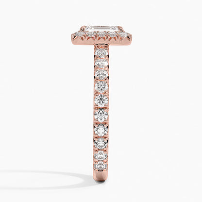1.80 Karat  Emerald Halo Tasarım Tektaş Laboratuvar Pırlanta Yüzük 18k  -Ornara - Bold Diamonds