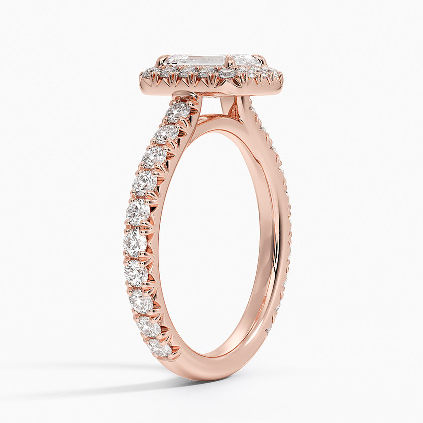 1.80 Karat  Emerald Halo Tasarım Tektaş Laboratuvar Pırlanta Yüzük 18k  -Ornara - Bold Diamonds