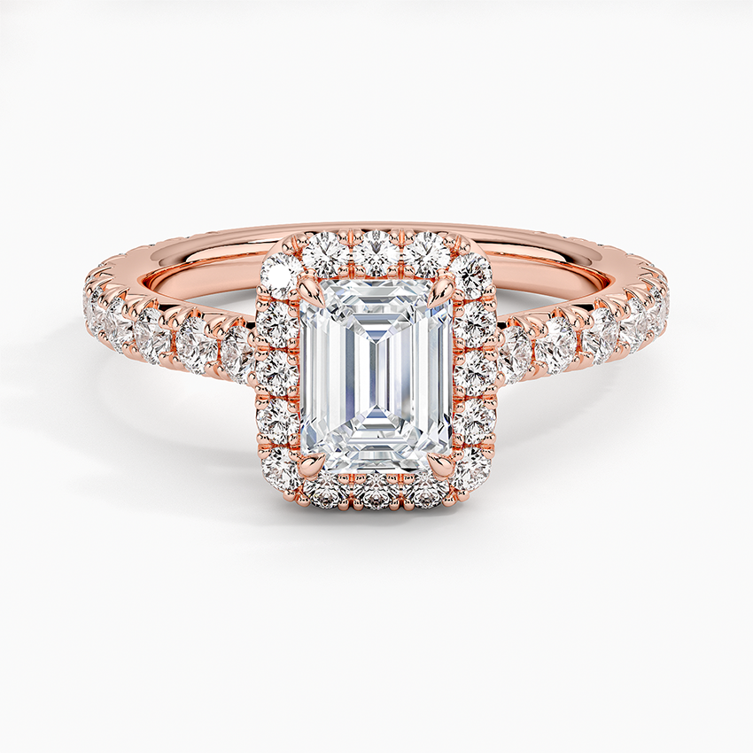 1.80 Karat  Emerald Halo Tasarım Tektaş Laboratuvar Pırlanta Yüzük 18k  -Ornara - Bold Diamonds