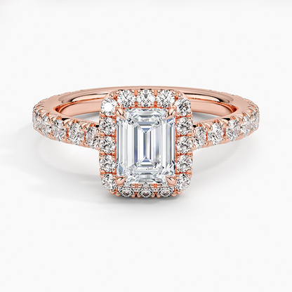 1.80 Karat  Emerald Halo Tasarım Tektaş Laboratuvar Pırlanta Yüzük 18k  -Ornara - Bold Diamonds