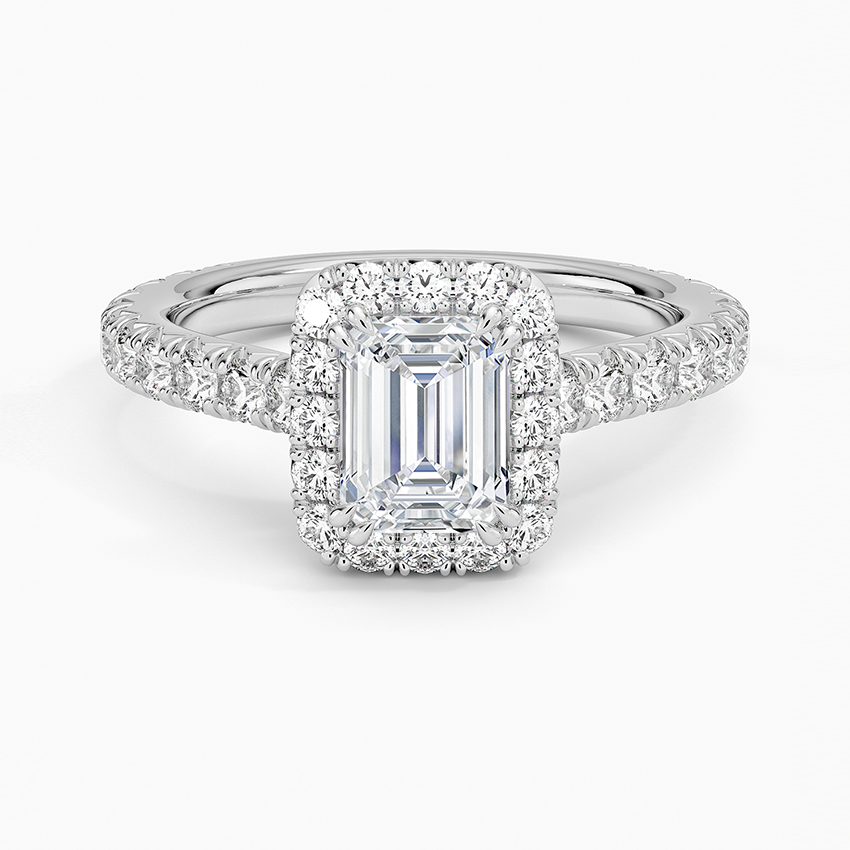 1,80 Karat Emerald Halo Tasarım Tektaş Laboratuvar Pırlanta Yüzük 18K - Stellara - Bold Diamonds