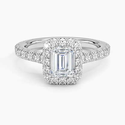 1,80 Karat Emerald Halo Tasarım Tektaş Laboratuvar Pırlanta Yüzük 18K - Stellara - Bold Diamonds