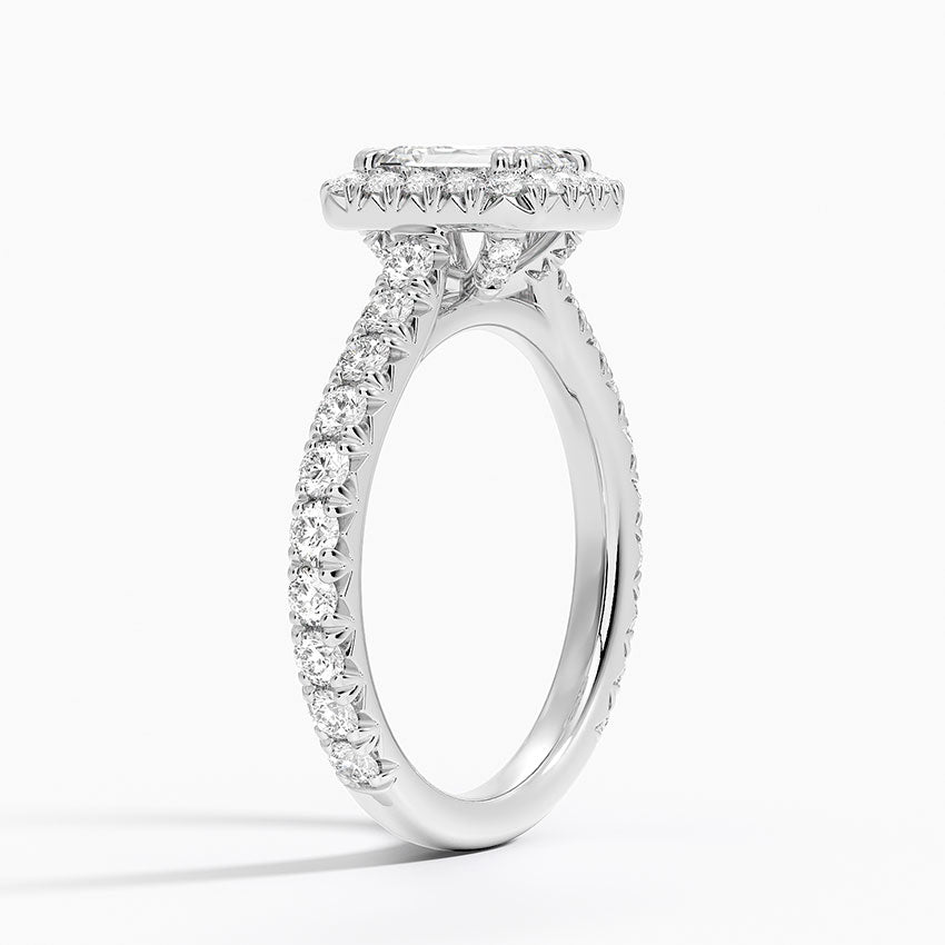1,80 Karat Emerald Halo Tasarım Tektaş Laboratuvar Pırlanta Yüzük 18K - Stellara - Bold Diamonds