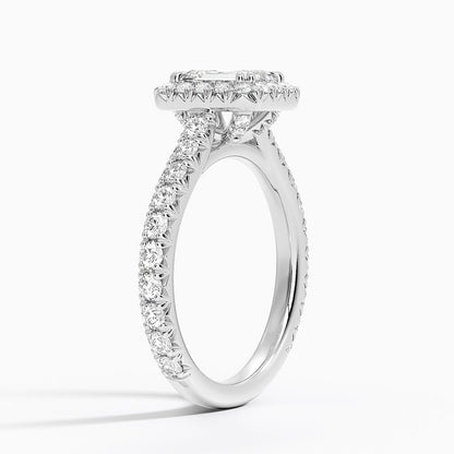 1,80 Karat Emerald Halo Tasarım Tektaş Laboratuvar Pırlanta Yüzük 18K - Stellara - Bold Diamonds