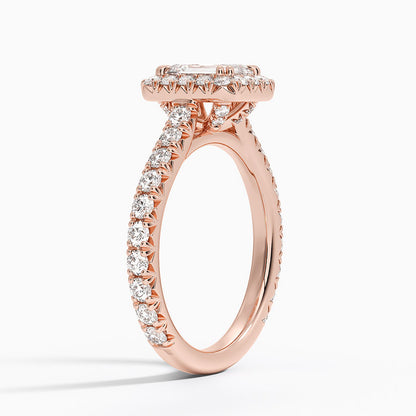 1,80 Karat Emerald Halo Tasarım Tektaş Laboratuvar Pırlanta Yüzük 18K - Stellara - Bold Diamonds