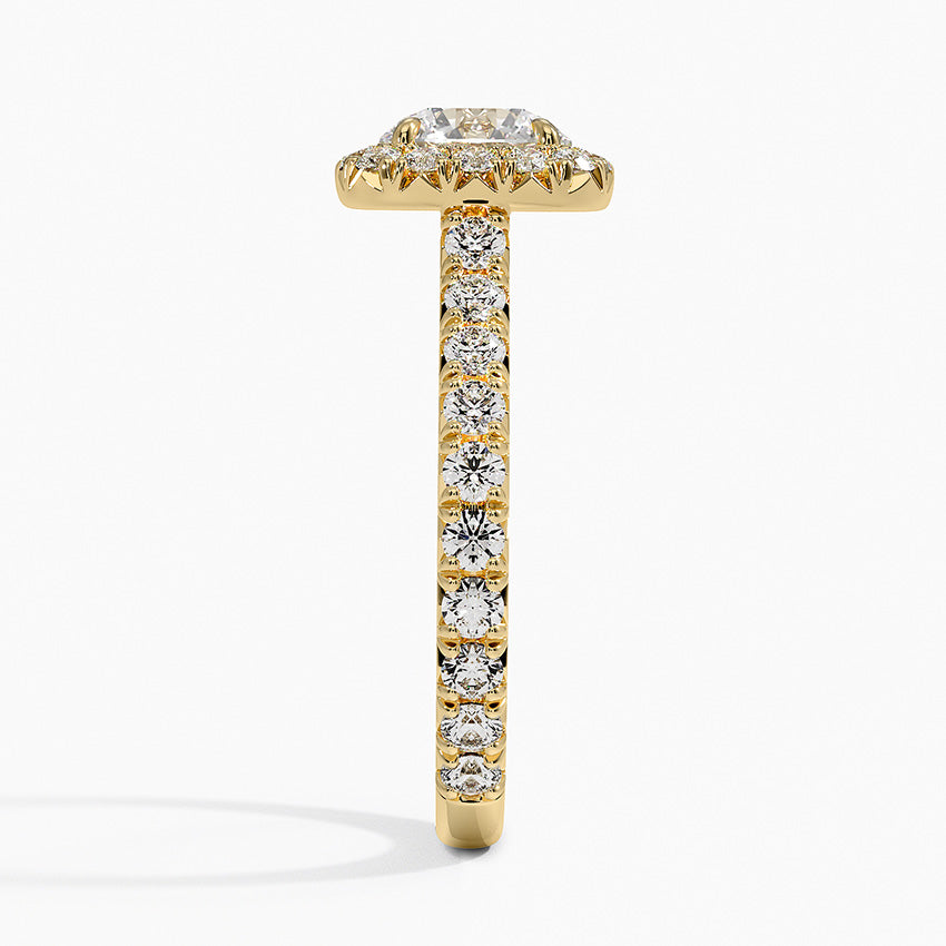 1.80 Karat  Halo Tasarım Tektaş Laboratuvar Pırlanta Yüzük 18k  -Ornara - Bold Diamonds
