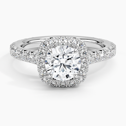 1.80 Karat  Halo Tasarım Tektaş Laboratuvar Pırlanta Yüzük 18k  -Ornara - Bold Diamonds