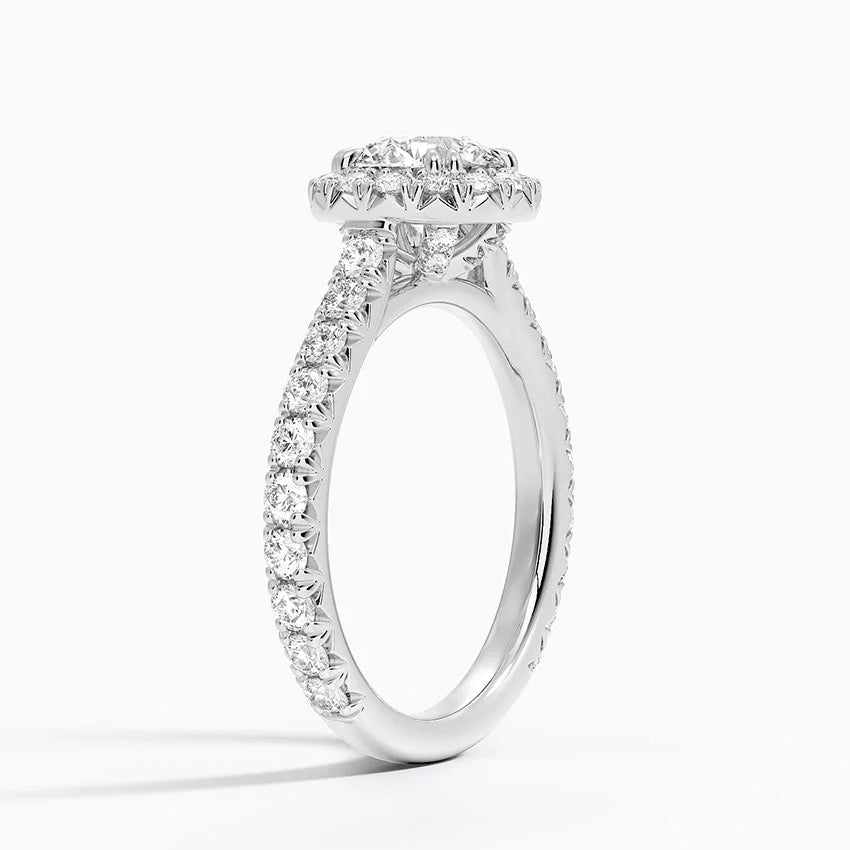 1,80 Karat Halo Tasarım Tektaş Laboratuvar Pırlanta Yüzük 18K - Stellara - Bold Diamonds