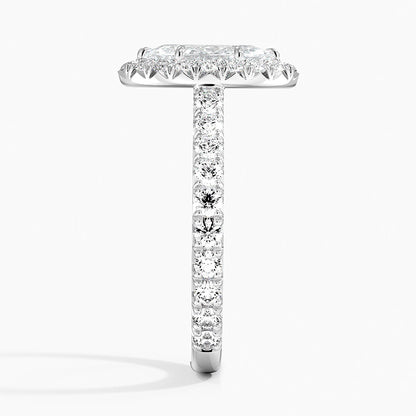 1.80 Karat  Marquise Halo Tasarım Tektaş Laboratuvar Pırlanta Yüzük 18k  -Ornara - Bold Diamonds