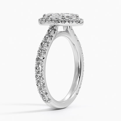 1.80 Karat  Marquise Halo Tasarım Tektaş Laboratuvar Pırlanta Yüzük 18k  -Ornara - Bold Diamonds