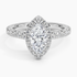 1.80 Karat  Marquise Halo Tasarım Tektaş Laboratuvar Pırlanta Yüzük 18k  -Ornara - Bold Diamonds