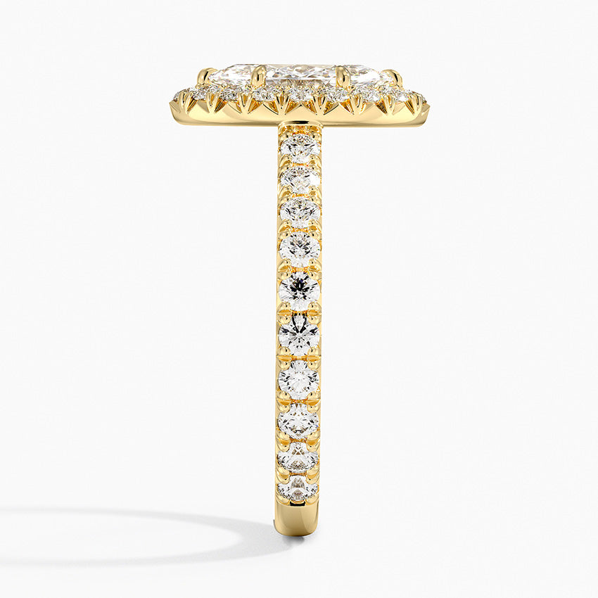 1.80 Karat  Marquise Halo Tasarım Tektaş Laboratuvar Pırlanta Yüzük 18k  -Ornara - Bold Diamonds