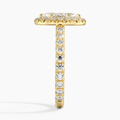 1.80 Karat  Marquise Halo Tasarım Tektaş Laboratuvar Pırlanta Yüzük 18k  -Ornara - Bold Diamonds