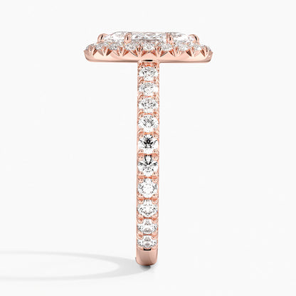1.80 Karat  Marquise Halo Tasarım Tektaş Laboratuvar Pırlanta Yüzük 18k  -Ornara - Bold Diamonds