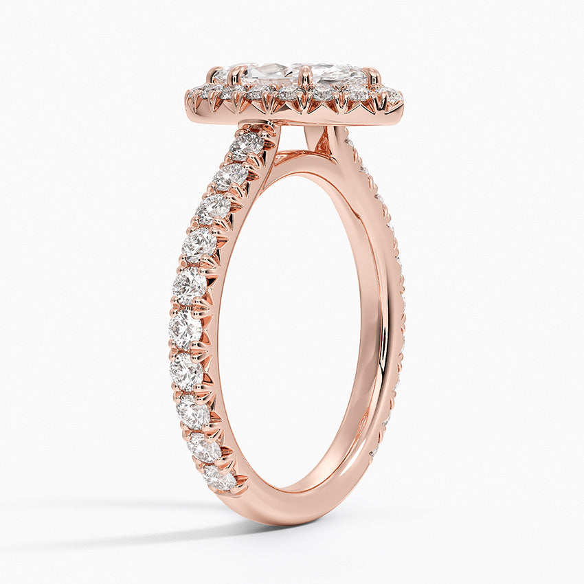 1.80 Karat  Marquise Halo Tasarım Tektaş Laboratuvar Pırlanta Yüzük 18k  -Ornara - Bold Diamonds