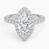 1,80 Karat Marquise Halo Tasarım Tektaş Laboratuvar Pırlanta Yüzük 18K - Stellara - Bold Diamonds