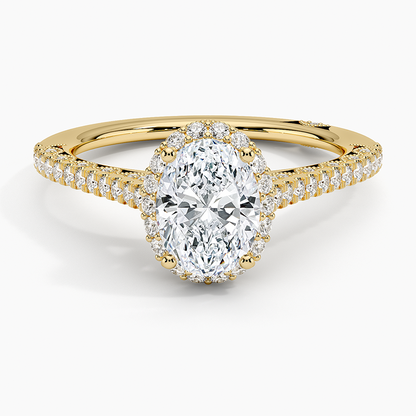 1.80 Karat Oval Halo Tasarım Tektaş Laboratuvar Pırlanta Yüzük  18K -Lumora - Bold Diamonds