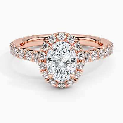 1.80 Karat  Oval Halo Tasarım Tektaş Laboratuvar Pırlanta Yüzük  18k -Ornara - Bold Diamonds