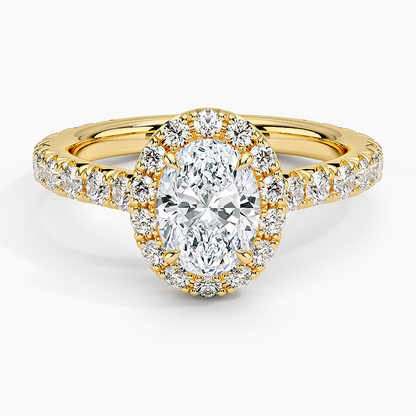 1.80 Karat  Oval Halo Tasarım Tektaş Laboratuvar Pırlanta Yüzük  18k -Ornara - Bold Diamonds