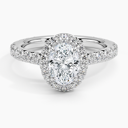 1.80 Karat  Oval Halo Tasarım Tektaş Laboratuvar Pırlanta Yüzük  18k -Ornara - Bold Diamonds