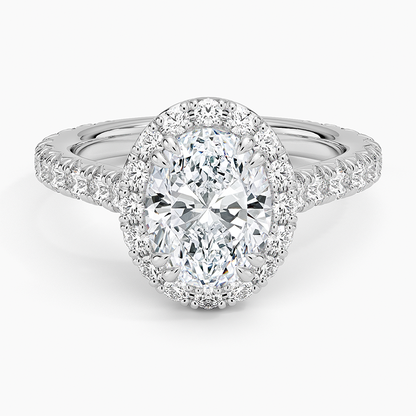 1,80 Karat Oval Halo Tasarım Tektaş Laboratuvar Pırlanta Yüzük 18K - Stellara - Bold Diamonds