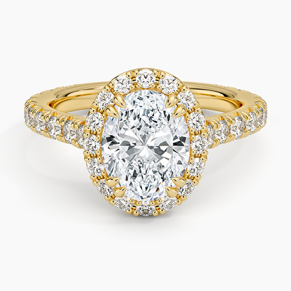 1,80 Karat Oval Halo Tasarım Tektaş Laboratuvar Pırlanta Yüzük 18K - Stellara - Bold Diamonds