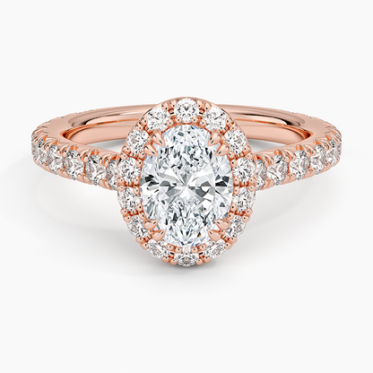 1,80 Karat Oval Halo Tasarım Tektaş Laboratuvar Pırlanta Yüzük 18K - Stellara - Bold Diamonds