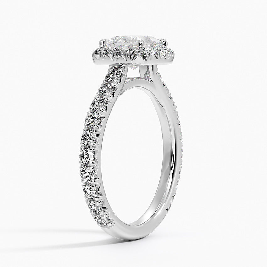 1.80 Karat  Prenses Halo Tasarım Tektaş Laboratuvar Pırlanta Yüzük  18k -Ornara - Bold Diamonds