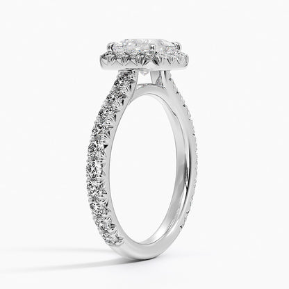 1.80 Karat  Prenses Halo Tasarım Tektaş Laboratuvar Pırlanta Yüzük  18k -Ornara - Bold Diamonds