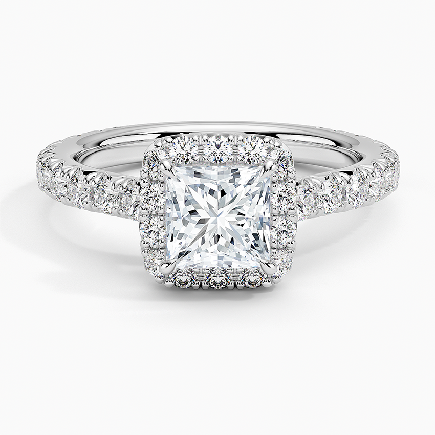 1.80 Karat  Prenses Halo Tasarım Tektaş Laboratuvar Pırlanta Yüzük  18k -Ornara - Bold Diamonds