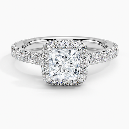 1.80 Karat  Prenses Halo Tasarım Tektaş Laboratuvar Pırlanta Yüzük  18k -Ornara - Bold Diamonds