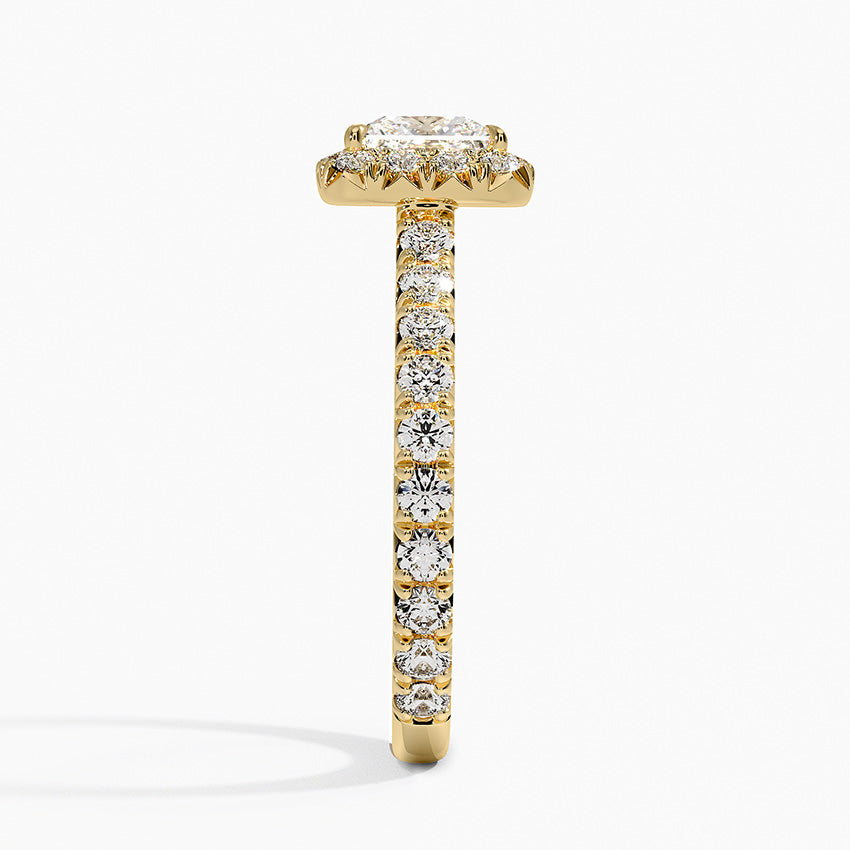 1.80 Karat  Prenses Halo Tasarım Tektaş Laboratuvar Pırlanta Yüzük  18k -Ornara - Bold Diamonds