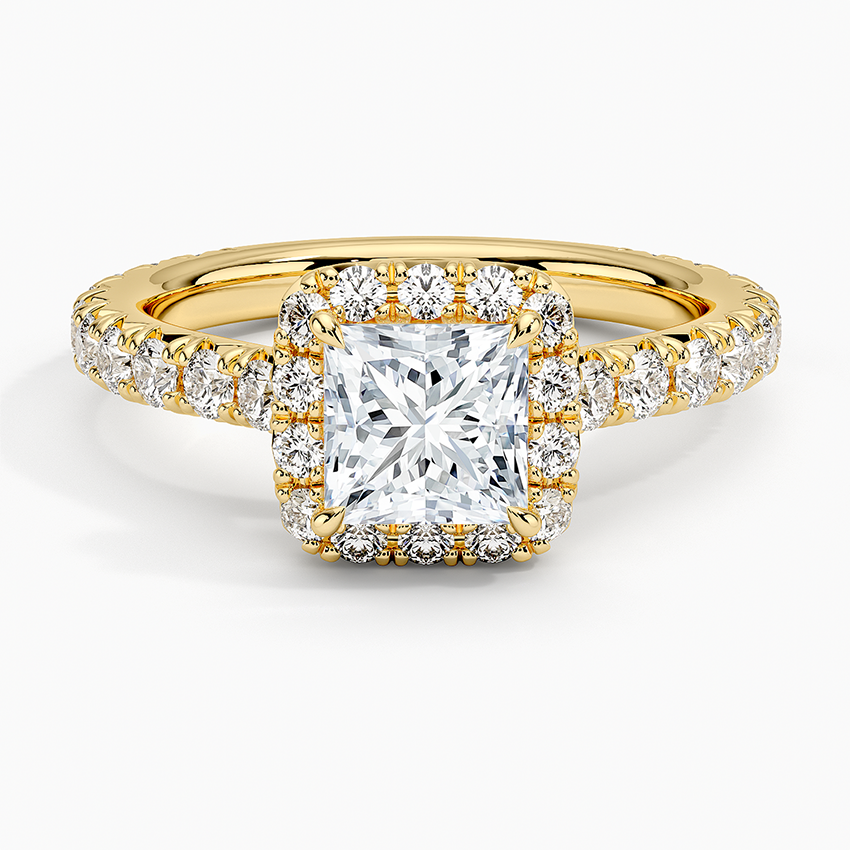 1.80 Karat  Prenses Halo Tasarım Tektaş Laboratuvar Pırlanta Yüzük  18k -Ornara - Bold Diamonds