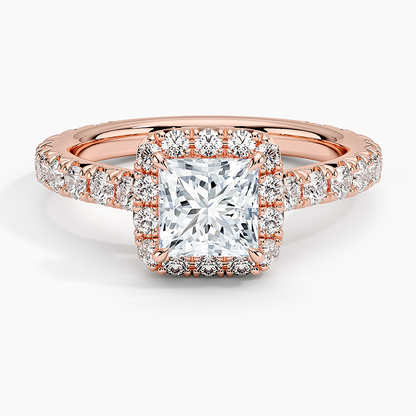 1.80 Karat  Prenses Halo Tasarım Tektaş Laboratuvar Pırlanta Yüzük  18k -Ornara - Bold Diamonds