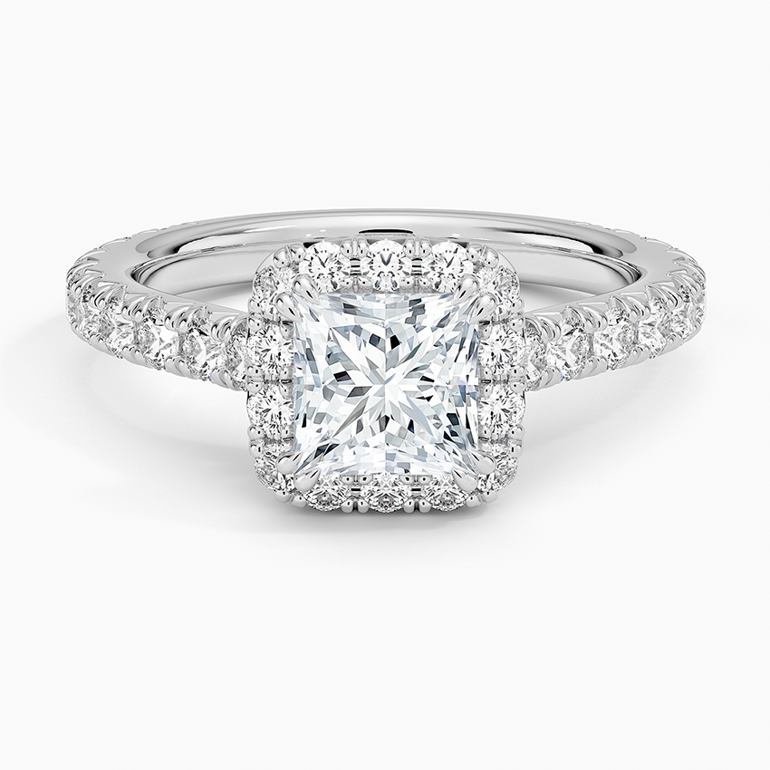1,80 Karat Prenses Halo Tasarım Tektaş Laboratuvar Pırlanta Yüzük 18K - Stellara - Bold Diamonds