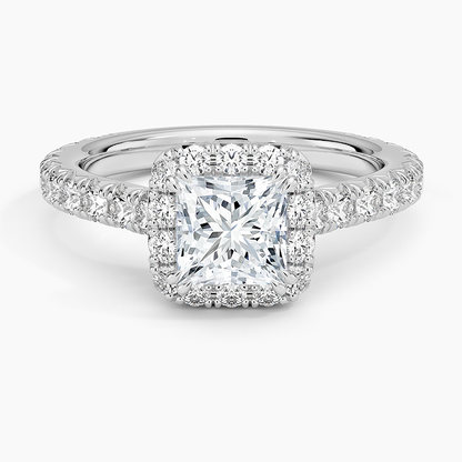 1,80 Karat Prenses Halo Tasarım Tektaş Laboratuvar Pırlanta Yüzük 18K - Stellara - Bold Diamonds