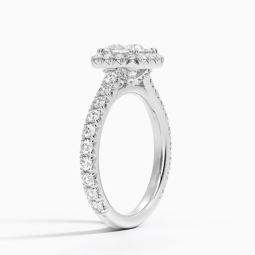 1,80 Karat Prenses Halo Tasarım Tektaş Laboratuvar Pırlanta Yüzük 18K - Stellara - Bold Diamonds